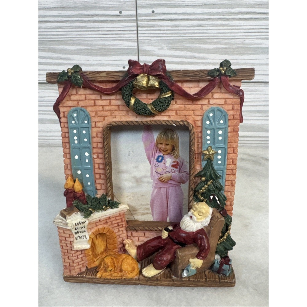 Vintage"SANTA CHRISTMAS" FRAME (1.75" x 2.25") Photo," (3" x 4") Pre-Owned